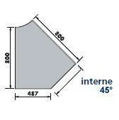 Meuble caisse d'angle interne 45 avec granit MACI045MA